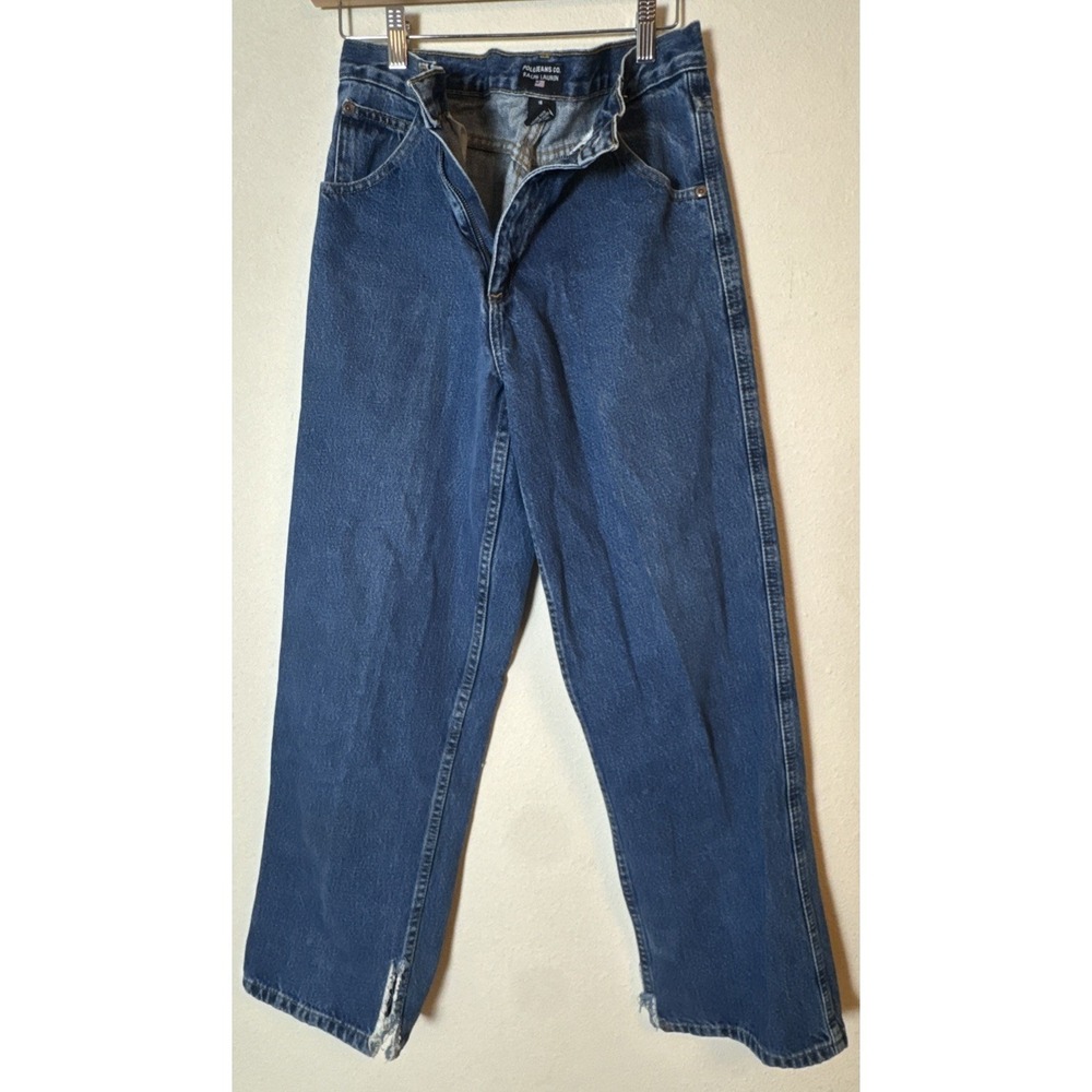 Polo Jeans Co Ralph Lauren Women's 16 USA Flag Carpenter Jeans Distressed